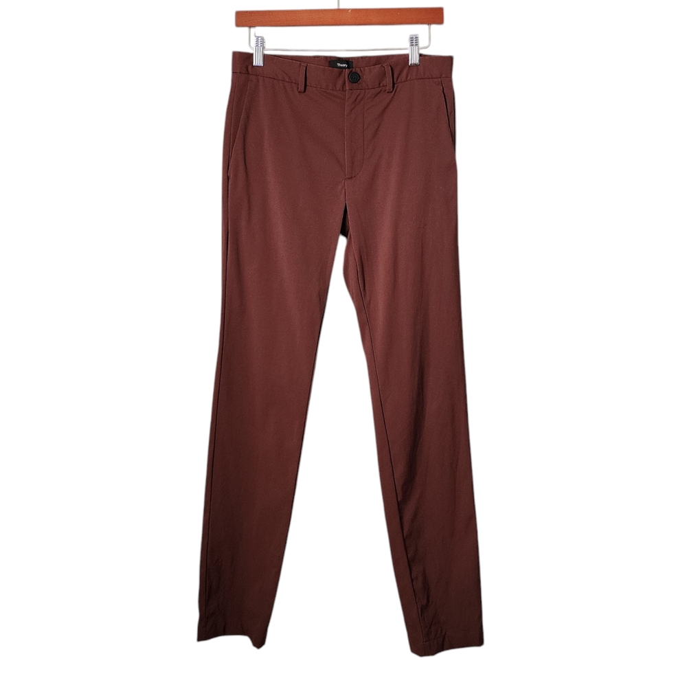 THEORY Men's Zaine Precision Ponte Slim-Straight Chino-Style Pants in Clay 29‎